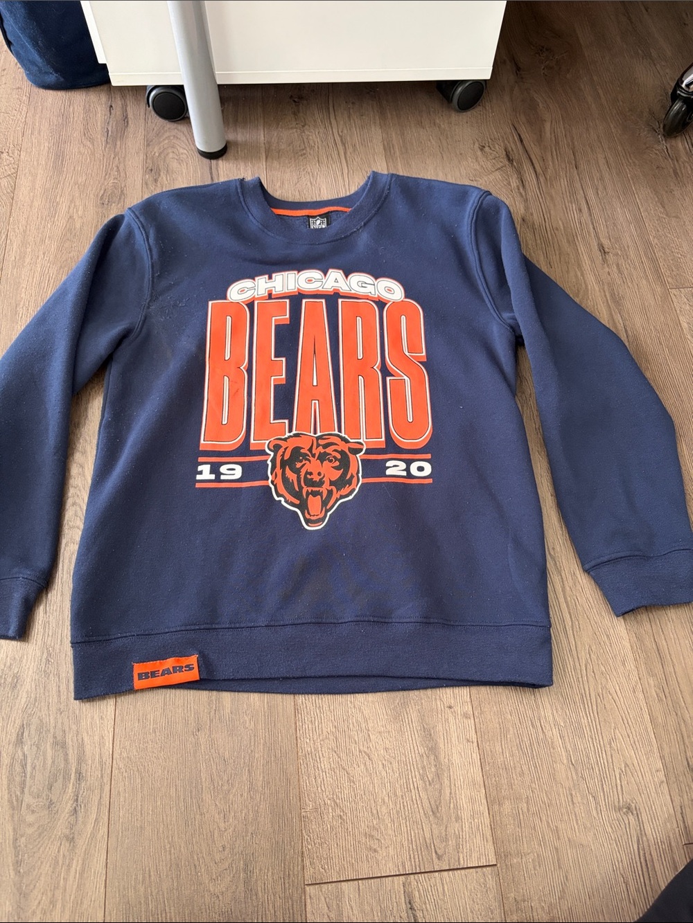 NFL Chicago Bears Boy’s Navy Crewneck Sweatshirt with Orange Logo. Size 14/16